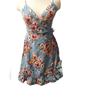 GORGEOUS BOG COLLECTIVE BLUE FLORAL DRESS SZ XSMALL